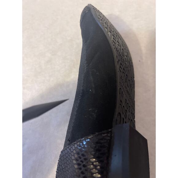 Ros Hommerson Rosita Black Leather with Snake print Ballet Flat Size 7.5 women - Picture 10 of 10